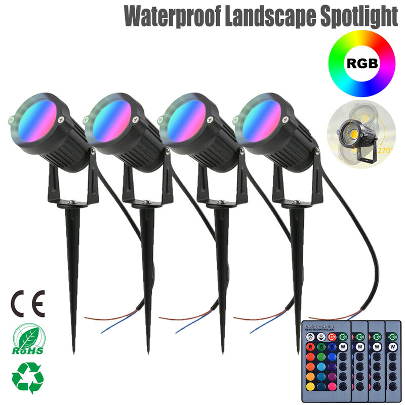 5W RGB światła ogrodowe reflektory punktowe 85-265V ścieżka COB światła kompaktowa wodoodporna lampa LED Spike