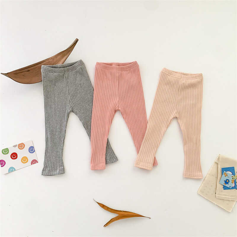 Spring And Autumn Baby Pants For Boys And Girls Fashion Cute Color Embroidery Letters Elastic Leggings Baby Pants Ropa Bebe NiñO