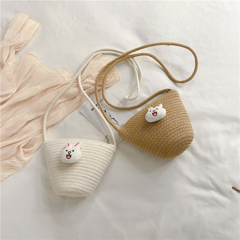 女性のための2020新白ファッション織人形デザイナーメッセンジャーバッグミニ片方の肩の夏レトロビーチ変更ショッピングバッグ