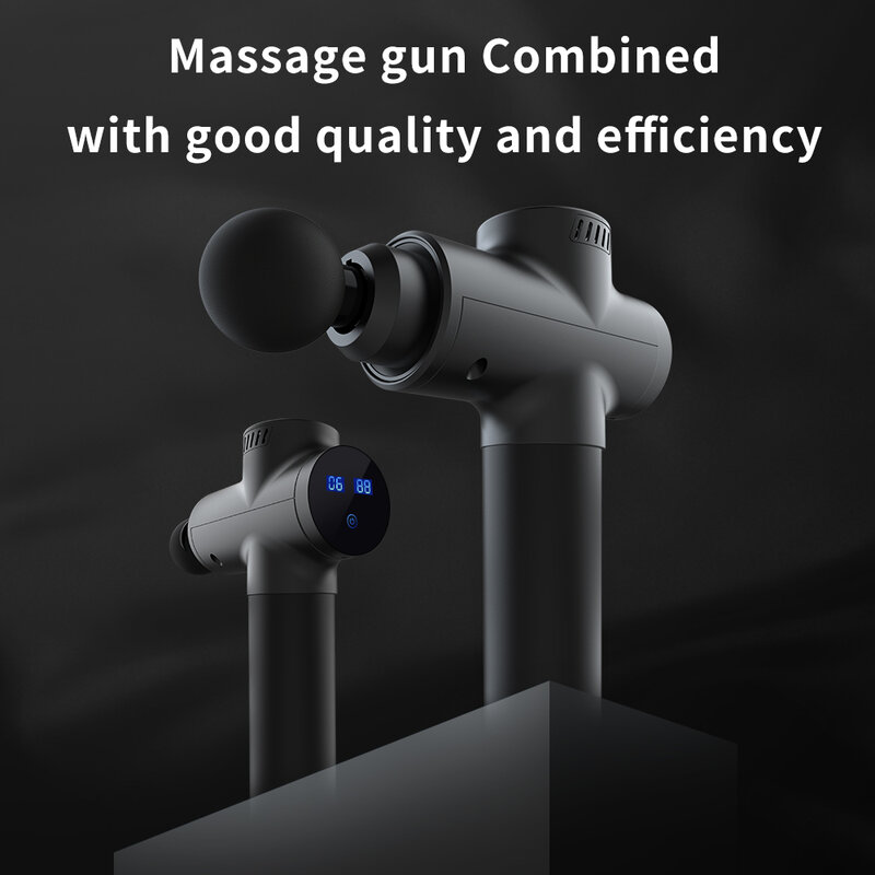 Pistola de masaje eléctrica con pantalla LCD, masajeador manual de tejido profundo para aliviar el dolor, relajación corporal, ejercicio, 6 velocidades