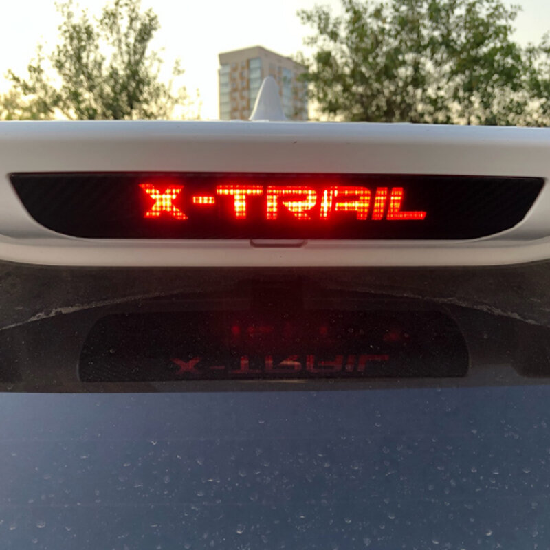เล็กๆน้อยๆเปลี่ยนสติกเกอร์คาร์บอนไฟเบอร์ด้านหลังเบรคไฟสติกเกอร์ป้องกัน Fit สำหรับ Nissan X-Trail Xtrail T32 2014-2020