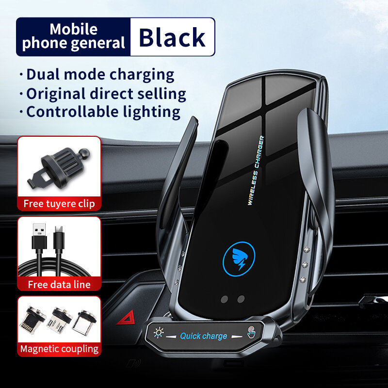 Support de téléphone portable multifonctionnel de voiture avancé, détection automatique, chargeur sans fil, ventouse de sortie pour iPhone et Android