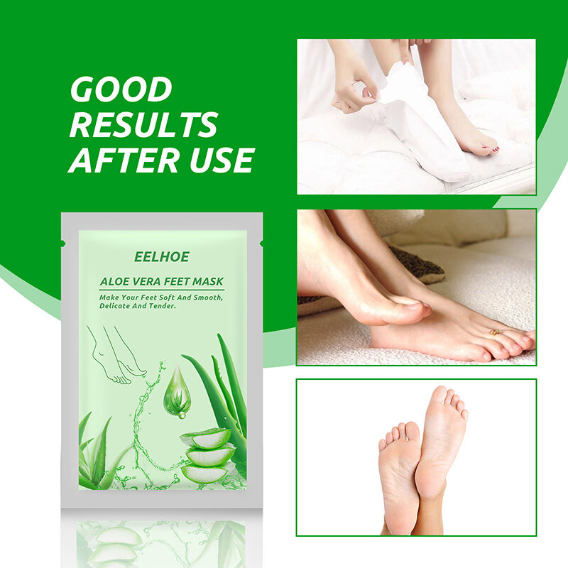 Aloe Vera หน้ากากเท้า Peeling สำหรับขาฟุตหน้ากาก Exfoliating ถุงเท้าขัดสำหรับ Pedicure Anti Crack Heel ลบผิวเท้า patch TSLM1