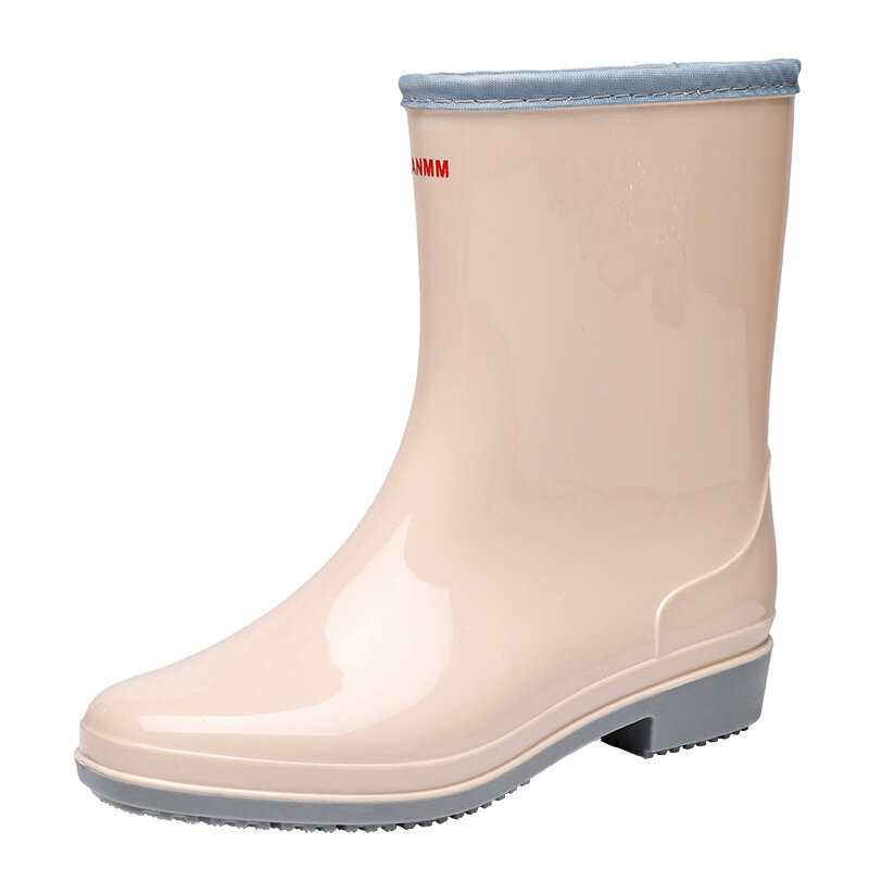Mid-calf Rain Boots Women Platform Boots Fall Slip on Rain Shoes Ladies Comfortable Winter Boots Boots for Women Waterproof Work