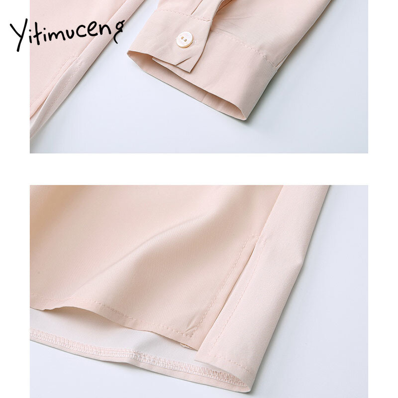 Yitimuceng vintage impressão blusa feminina botão acima camisas soltas nova primavera 2021 turn-down colarinho manga comprida único breasted topos