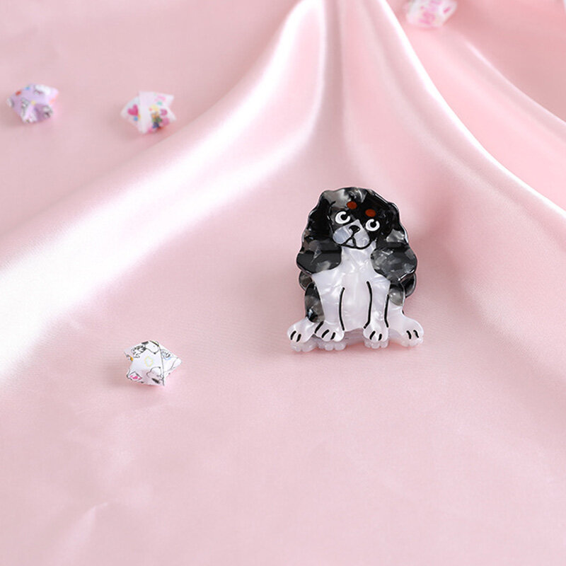 2021 nowy piękny akrylowy kwas octowy zwierząt Corgi pies kot szpilka klamra do włosów klip akcesoria na głowę dla kobiet biżuteria prezenty