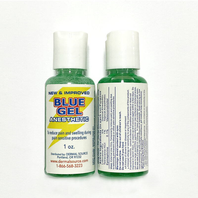 Gel azul tópico para el cuidado durante el maquillaje permanente y Microblading, botella de 1 onza, nuevo y mejorado