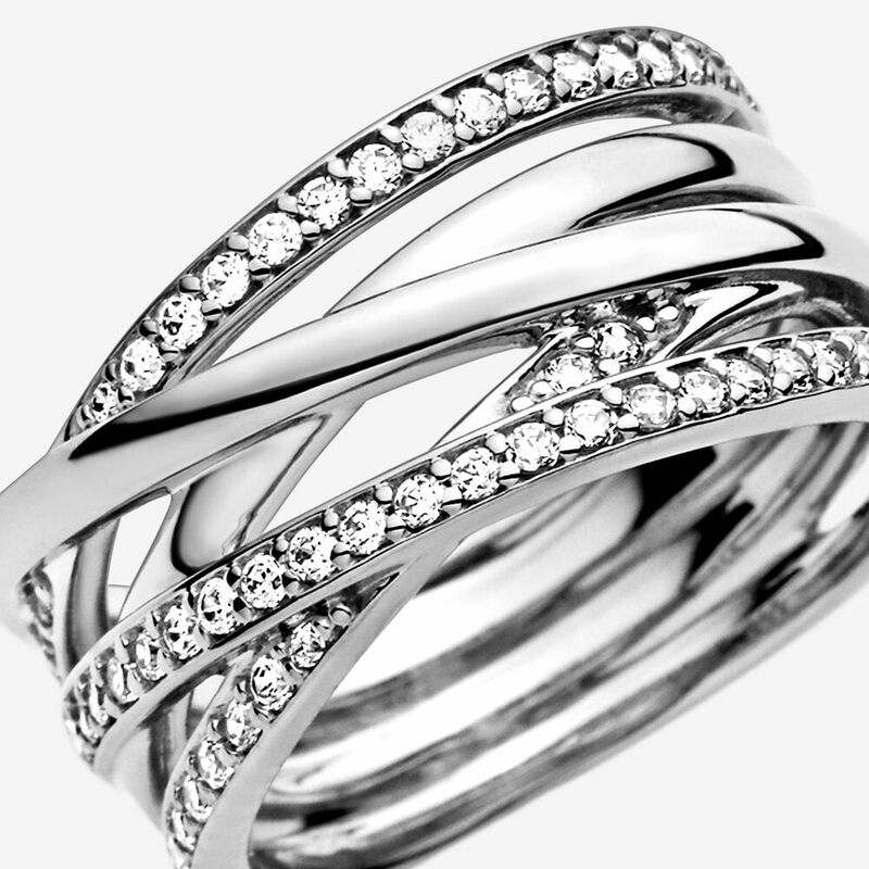 2021 novo 100% 925 anel de prata esterlina espumante e polido linhas anéis para mulheres noivado aniversário diy jóias