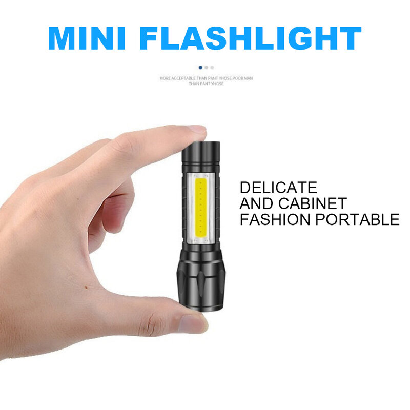 Tragbare Leistungsstarke Taschenlampe LED COB Camping Licht Aufladbare Taschenlampe Wasserdicht Notfall Taschenlampe Für Wandern Im Freien