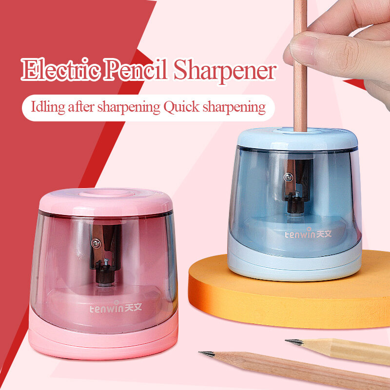 Tenwin 8032 Electric Pencil Sharpener Battery Automatic Pencil Sharpener for 6-8mm Pencils and Colored Pencils School Stationery