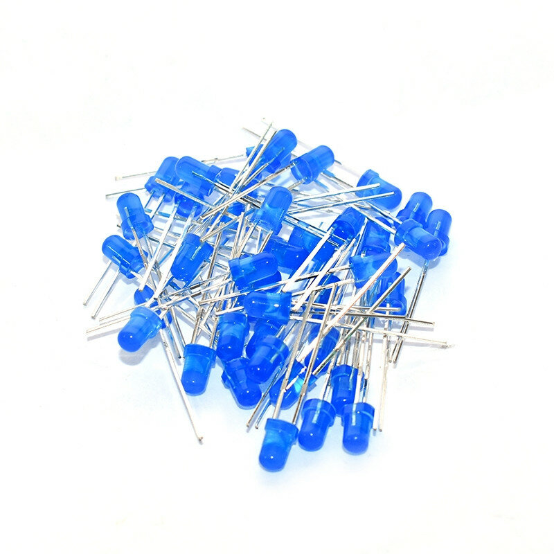 100PC/Lot 5MM F3 3mm LED Diode Light Assorted Kit Green Blue White Yellow Red COMPONENT DIY kit