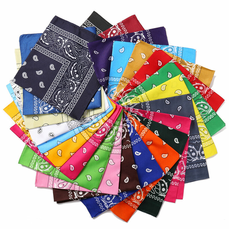 17KM – Bandana imprimé bohème unisexe, pour filles, femmes et enfants, écharpe carrée, bandeau Turban, accessoires pour cheveux