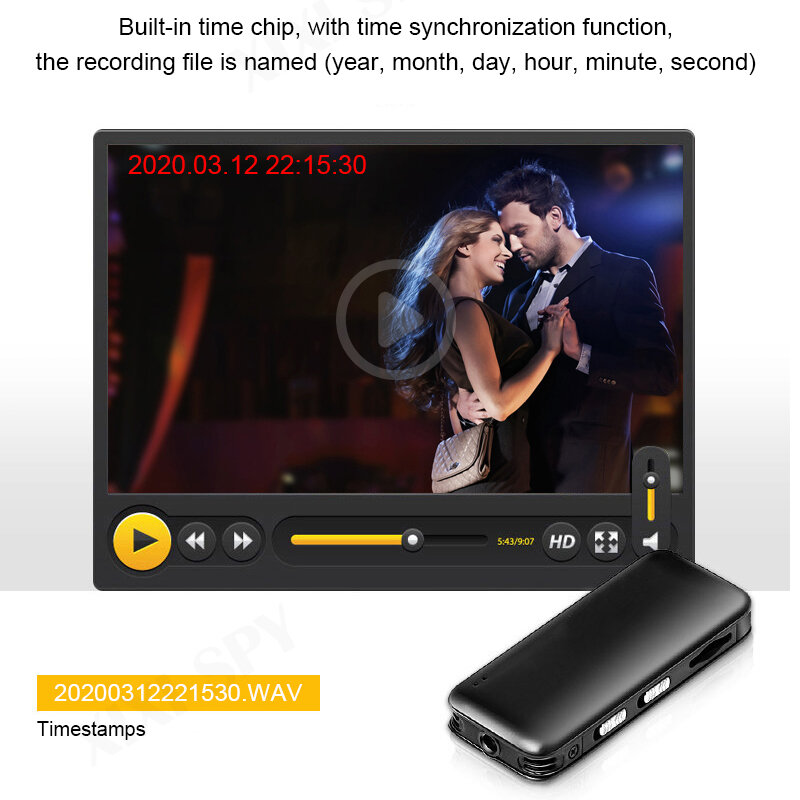XIXI SPY 딕터폰 비밀 홈 미니 카메라, 1080P HD DV 전문 디지털 음성 비디오 레코더 소형 마이크로 사운드 브랜드