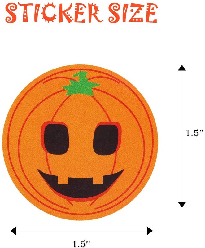 500 Buah Stiker Labu Stiker Kertas Perekat Otomatis Label Panggang Kue Stiker Halloween Tas Kotak Hadiah Pesta Dekorasi Segel Amplop