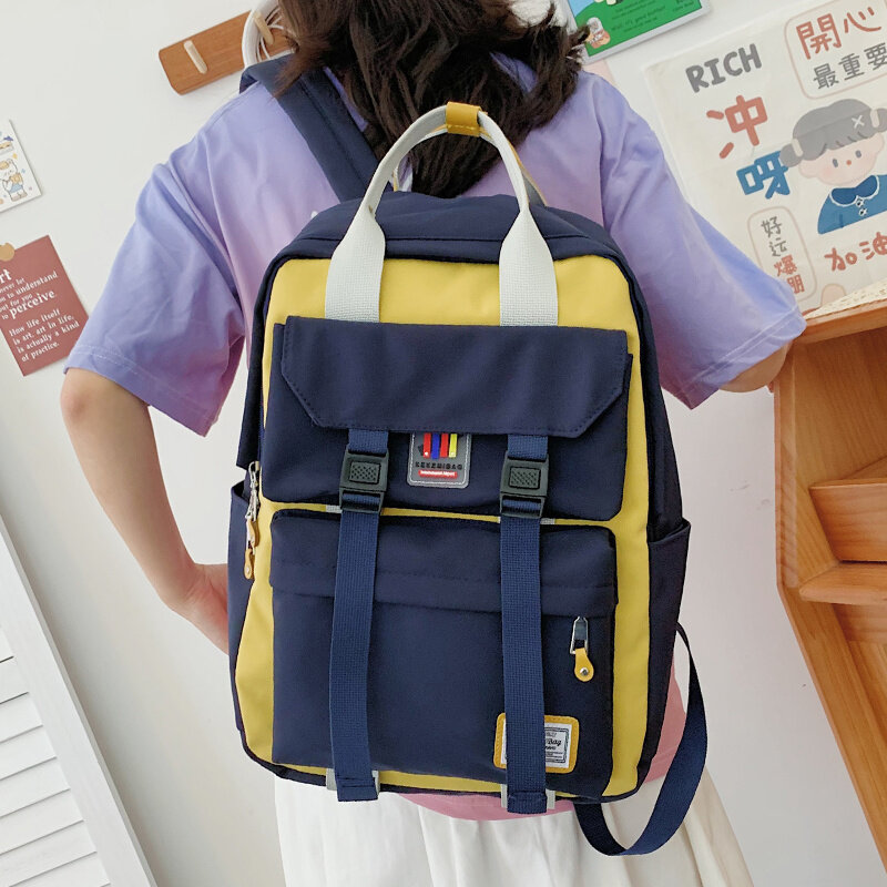 Большой Вместительный модный рюкзак для девочек, новинка 2021, нейлоновая Водонепроницаемая Милая школьная сумка, школьный рюкзак, дорожная ...
