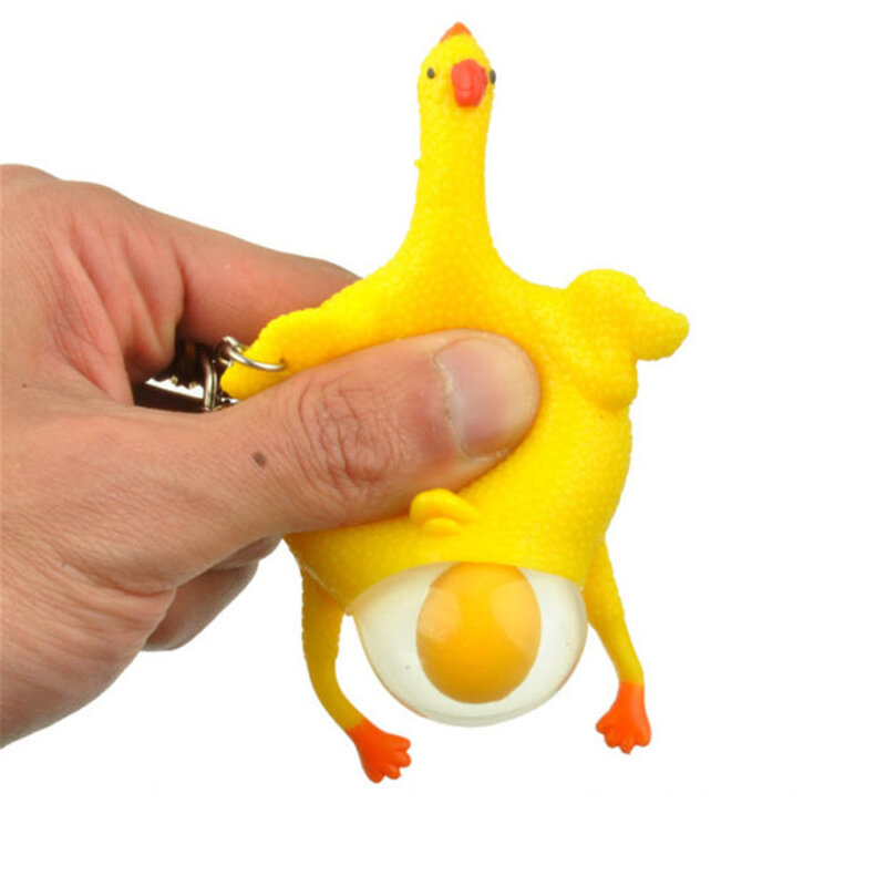 1 Uds novedad Gag juguetes antiestrés Squishy pollo poniendo huevo de alivio de estrés práctica broma divertida aplasta Gadgets apretar regalos
