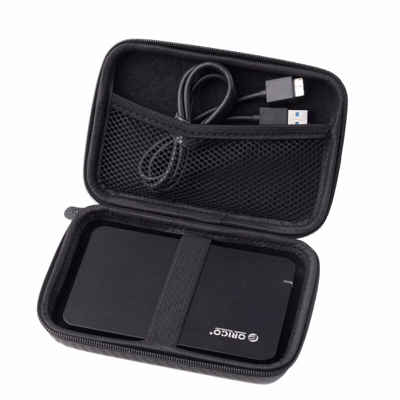 Orico-disco rígido portátil de 2.5 polegadas, bolsa para proteção de ssd, fone de ouvido, disco rígido externo