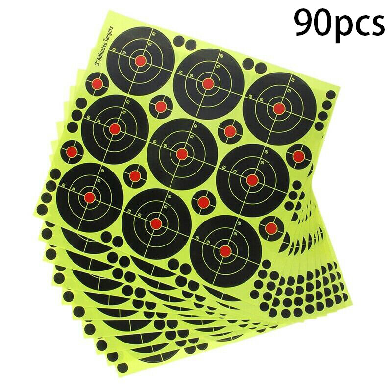 90Pcs 3 Inch Targets Reactive Splatter Paper Target For Archery TargetingShooting Practice Splash Target Paper Self-adhesiveType