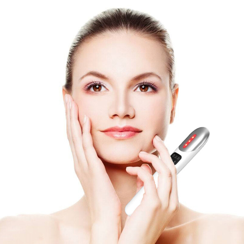 Micro-current Elactric masażer okolic oczu wielofunkcyjne urządzenia kosmetyczne Hot Treatment narzędzia do pielęgnacji skóry Lift Firm pielęgnacja oczu Devi