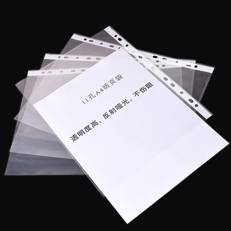 A5 arquivos a4 folha clara transparente loose-leaf documento saco de arquivo de escritório inserção de folha solta a6 b5 bag bag bag bag