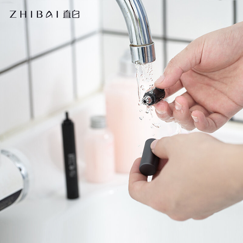 ZHIBAI-recortador eléctrico de nariz y oídos, Mini limpiador de oídos portátil IPX7, eliminación segura e impermeable