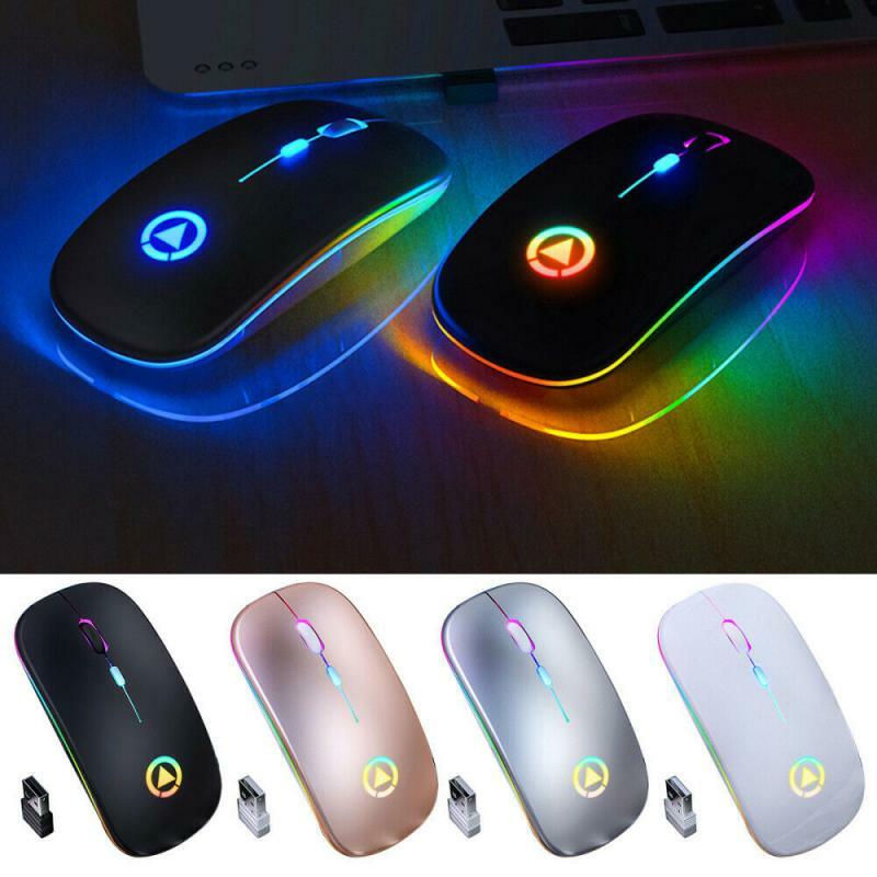 Wireless Mouse RGB Bluetooth 5.0 Mouse Computer Mouse Ergonomic Silent Mause Rechargeable Luminous Optical Mice For PC Laptop