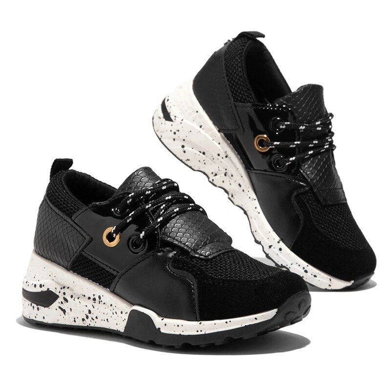 Sneakers da donna di nuova moda Sneakers con fondo spesso in pelle stampa leopardo scarpe sportive comode Casual per donna