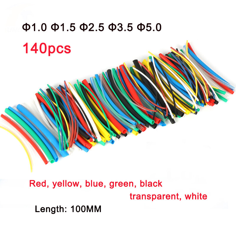140pcs 70pcs Heat shrink tube Assortment kit  Electrical Wire Cable Insulation Sleeving,Waterproof Shrink wrapping Shrinkage 2:1