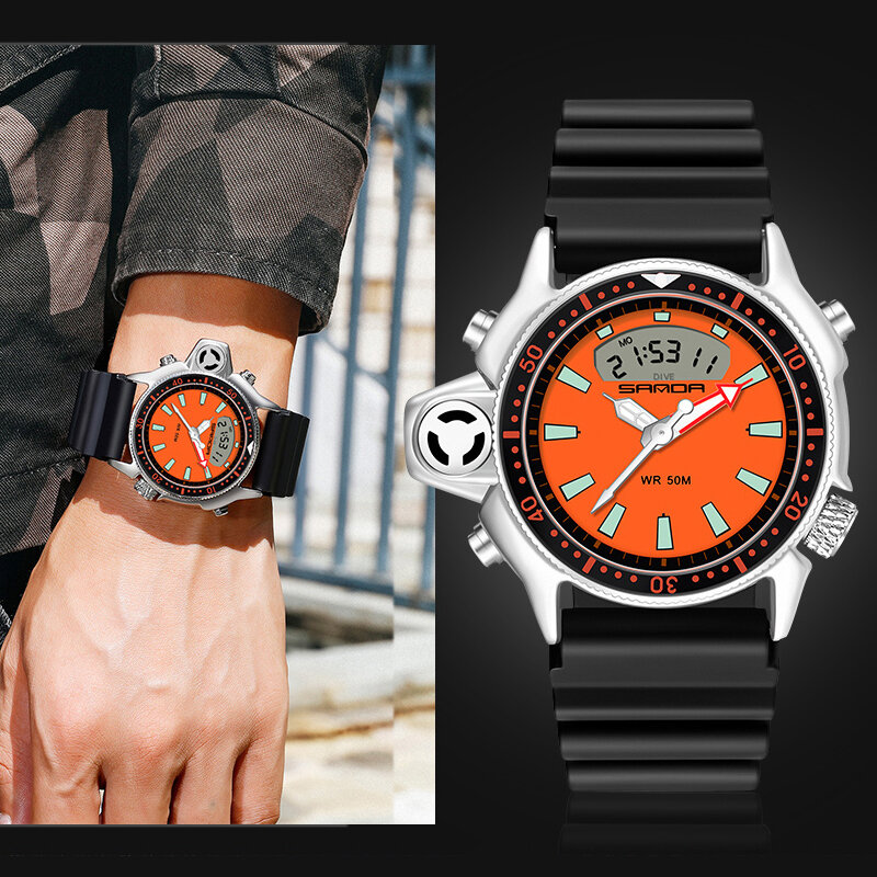 Outdoor Adventure Watch orologi sportivi orologio al quarzo da uomo orologio elettronico Shock luminoso orologio digitale militare impermeabile per uomo reloj