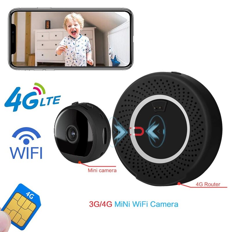 3G 4G Lte Wireless Portable mini Camera 1080P Wireless GSM SIM Card WIFI CCTV P2P IR Night Vision Surveillance Monitor Security
