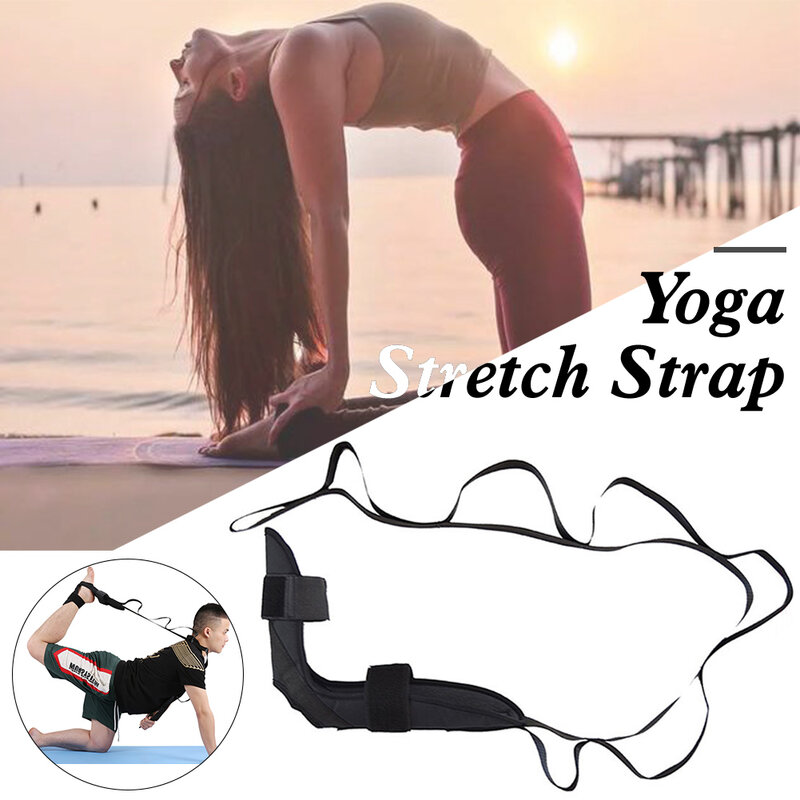 Yoga Belt Multi-Loop Stretch Strap With Foot Cushoion For Physical Therapy, Pilates, Dance,Exercise Flexibility Training
