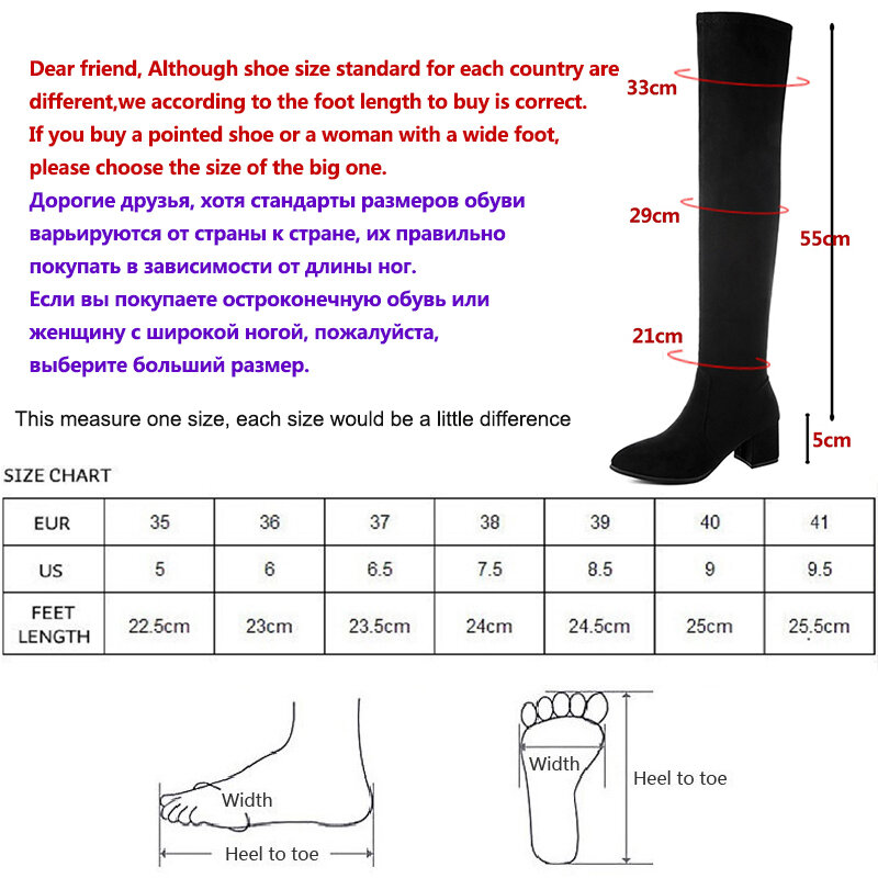 Botas altas hasta el muslo para mujer, zapatos por encima de la rodilla, tacones altos sexys, de piel roja y cálida, color negro, invierno, 2021
