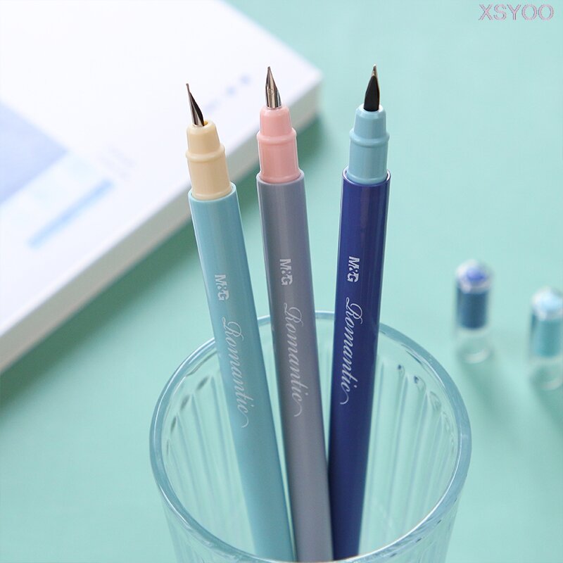 Kawaii 1pc 간단한 만년필 서예 좋은 펜 어린이 스크랩북 DIY 학생 쓰기 사무 용품