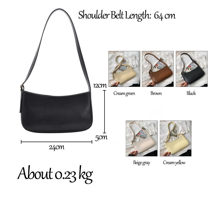 Bolsa de ombro casual de couro de alta qualidade, para mulheres, verão, cor sólida, bolsa de mão, feminino, viagem, simples, totes, sac a main, 2021