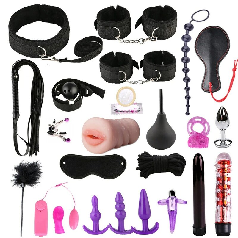 BDSM الجنس عبودية مجموعة المثيرة اللعب الشرج المكونات الاباحية ألعاب الرقيق طوق قلادة اليد Cuffs ضبط النفس الكرة الجنس لعب للأزواج