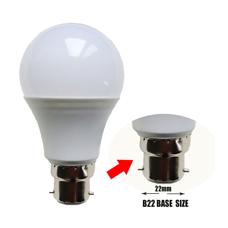 Lámpara LED B22 LED ampolla bombilla lámpara 3W 5W 7W 9W 12W 15W 18W de alta luminosidad 220V 110V frío/luz LED blanca cálida bombilla