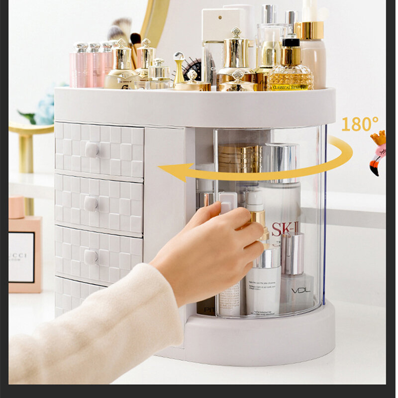 Transparent Makeup Case Waterproof Dressing Case Desktop Storage Organizer Drawer Beauty Cosmetic Box Acrylic Storage Boxs