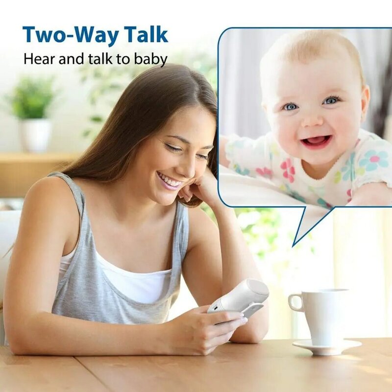 ใหม่2.4Ghz Wireless Baby Monitor ขนาดเล็กแบบพกพา Audio Baby Monitor ฟังก์ชั่นเสียงสองทิศทาง Intercom แบตเตอรี่