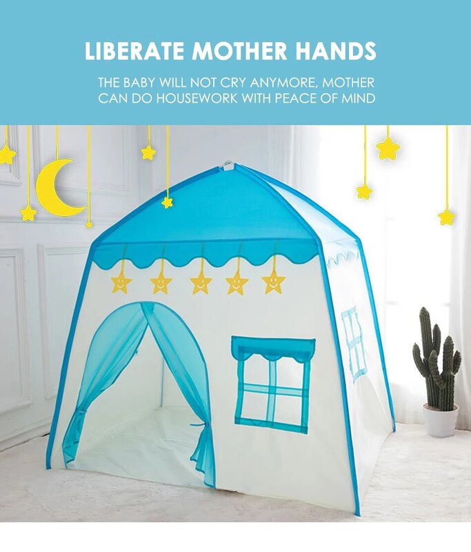 Tenda Kastil Putri Anak-anak Tenda Teepee Dalam Ruangan Luar Ruangan Portabel untuk Anak-anak Tenda Bermain Lipat Rumah Bola Bayi Rumah Bermain