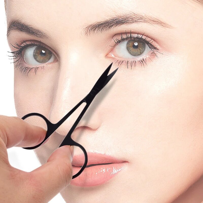 Professional Scissor  For  Eyebrow Nose hair Eyelash Scissors Curved  Makeup Tool