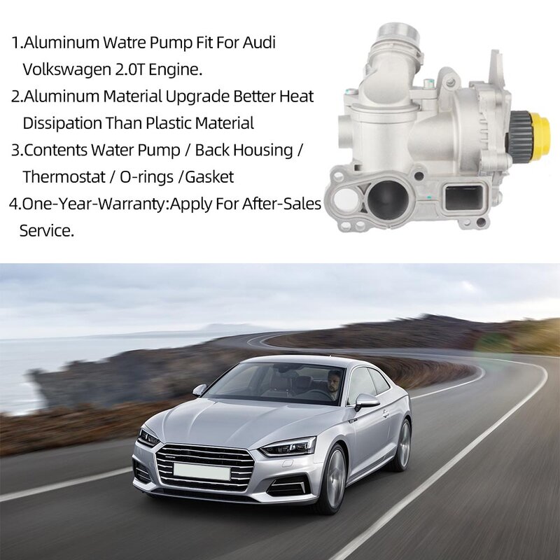 Bomba de agua de aluminio para motor de coche, accesorio para VW Passat Jetta Tiguan GTI Audi A3 A4 A5 A6 06H121026BB 06H121026AB 06H121026T 06H121026CQ
