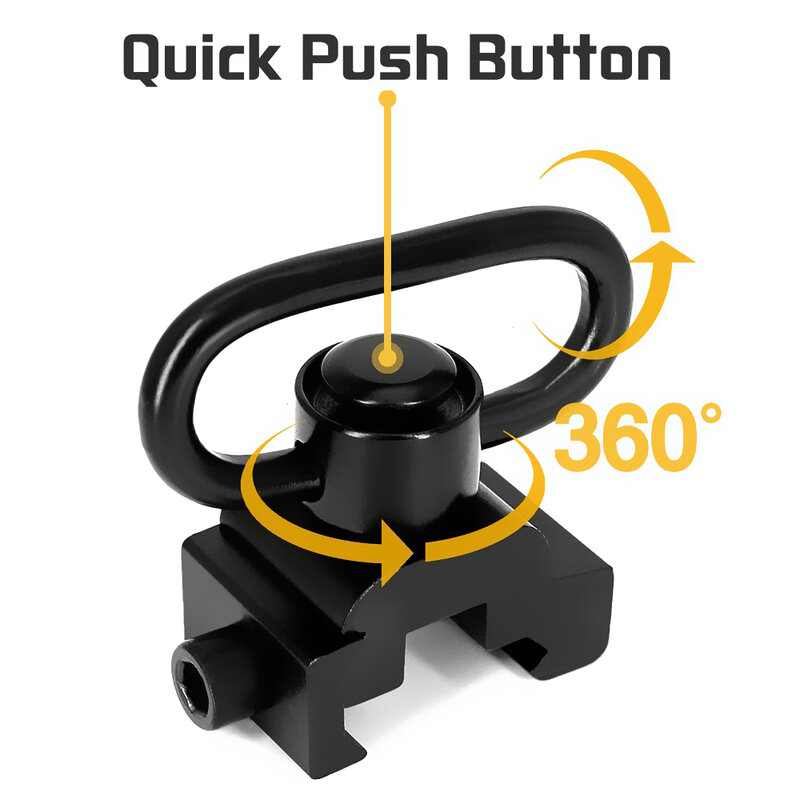 QD Sling Swivel Mount Adapter Push Button 20mm Weaver Picatinny Rail Mount Base Quick Release Airsoft Hunting Rifle Sling Ring
