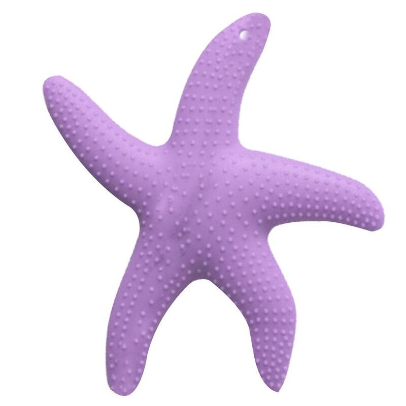 Mordedor relajante de silicona con dibujos de estrellas de mar para bebé, juguete para morder