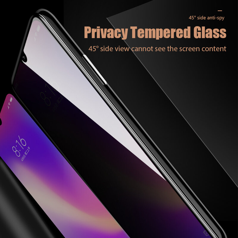 3Pcs Privatsphäre Glas für Xiaomi Redmi Hinweis 10 9 8 Pro 10s 9s 9t 8T 8 7 9A 9 9C Anti Spy Display-schutzfolien für Poco X3 Pro M3 F3 F2