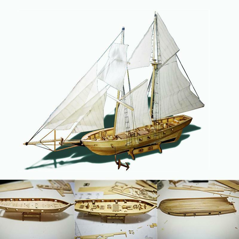 مجموعة Kuulee عدد 1:100 من القوارب الشراعية الخشبية على شكل مقياس للمنزل يمكنك صنعها بنفسك موديل ديكور المنزل قارب هدية لعبة للأطفال على شكل قارب ...