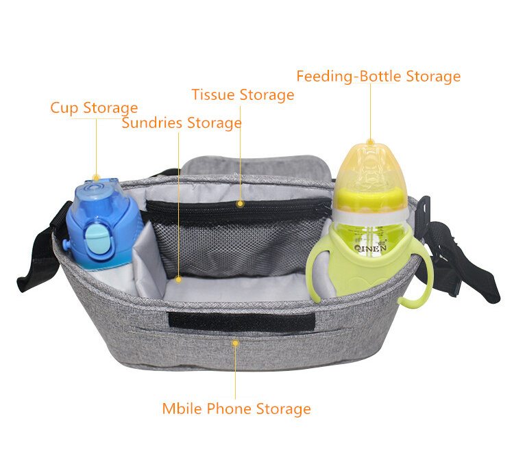 Sac de poussette Durable pour bébé, avec bretelles, grande capacité, organisateur de rangement suspendu, accessoires de transport pour nouveau-né
