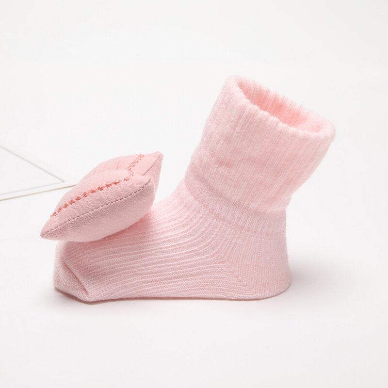 Bebé recién nacido niña niño Bowknot lindo calcetines de algodón bebé Anti-slip caliente calcetines medio tubo calcetines de punto