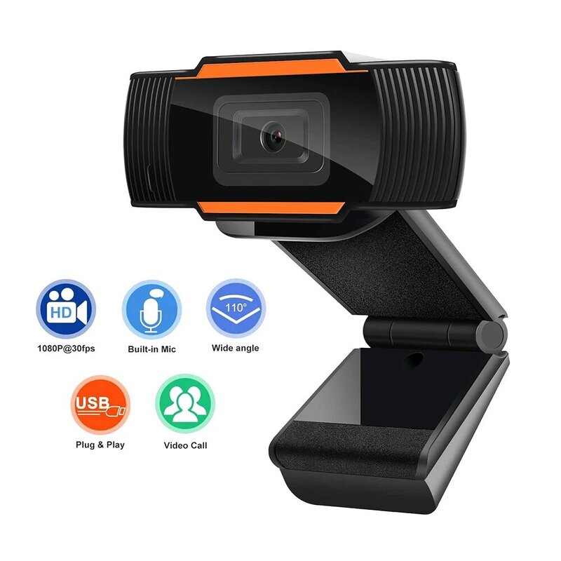 Cámara Web Full HD 1080P, Webcam 1080P, 720P, 480P, USB, grabación de vídeo, cámara Web con micrófono para PC