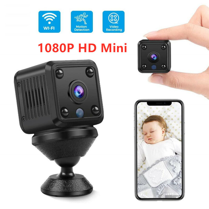 Mini caméra de surveillance Ip Wifi HD 1080P, dispositif de sécurité sans fil, avec Vision nocturne et capteur de mouvement et batterie