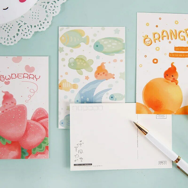 30 Pcs/Set Midsummer Season Series Postcard INS Style Creative Flowers Greeting Cards Wish Card DIY Journal Decoration